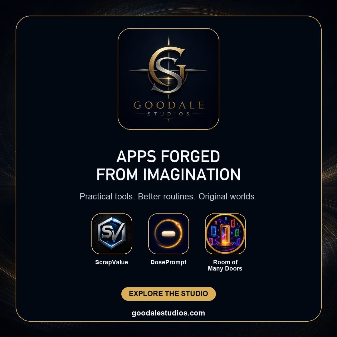 Goodale Studios campaign artwork featuring available app icons