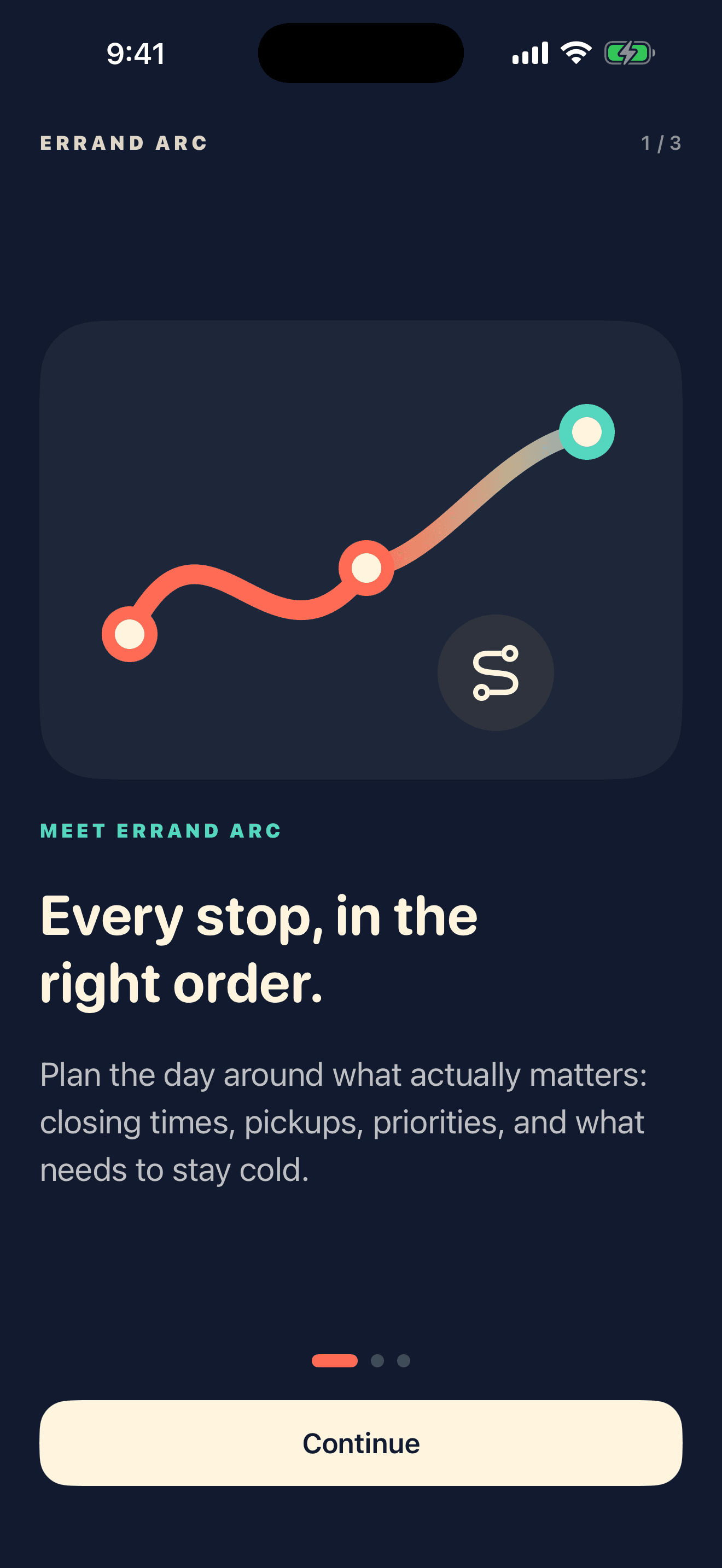Errand Arc introduction explaining practical route planning beyond mileage
