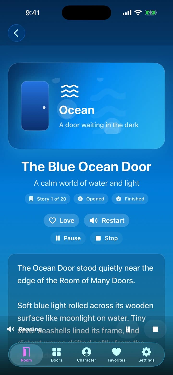 Room of Many Doors ocean story reader